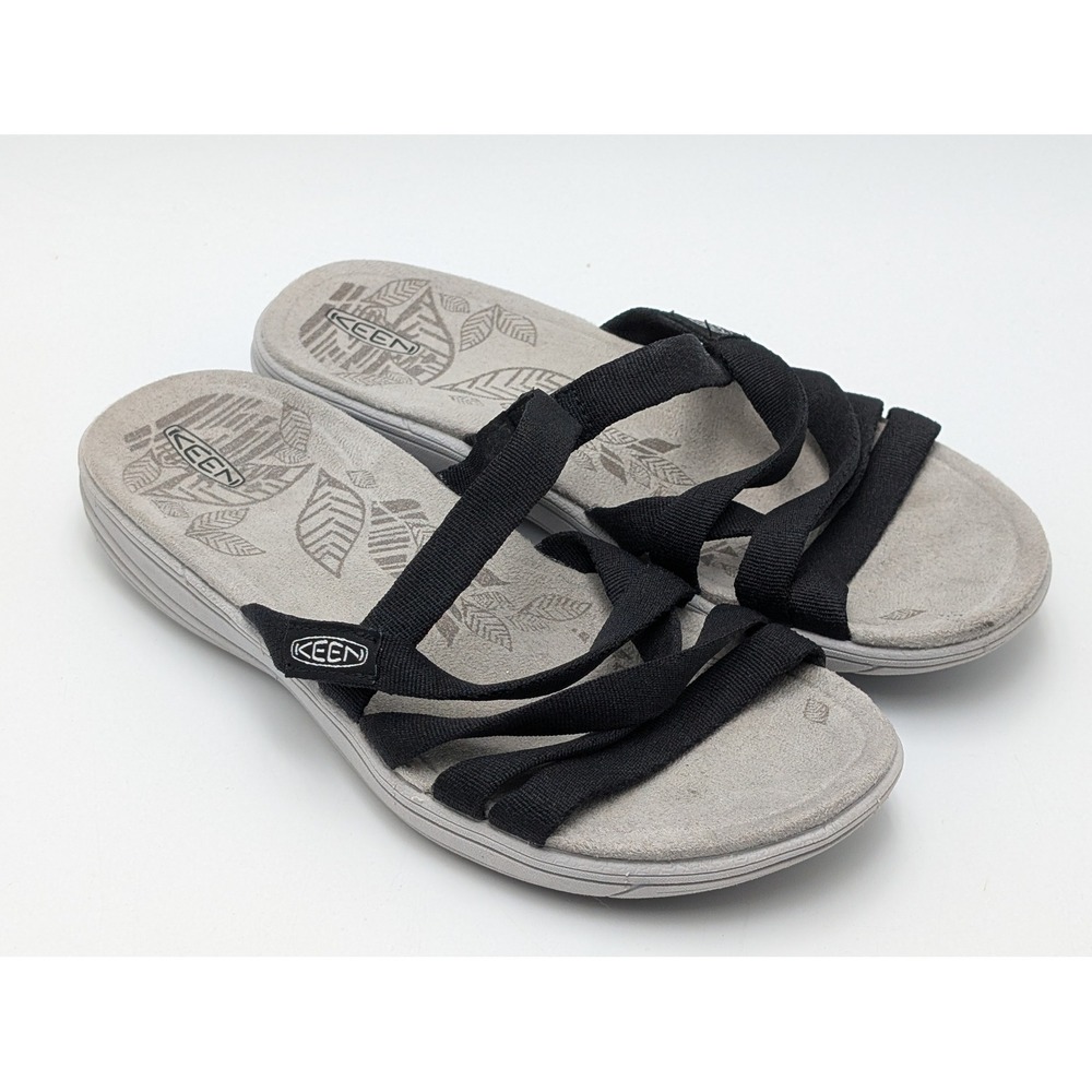 Keen Sandals Women 6.5 Black Damaya Lattice Strappy Slide Comfort Hiking Sporty